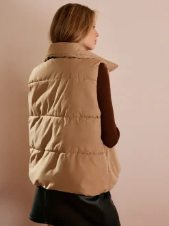COMMENSE Turtleneck Quilted Zipper Vest* Outerwear|Vests