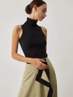 COMMENSE Turtleneck Rib Top* Tank Tops & Camis|Matching Sets