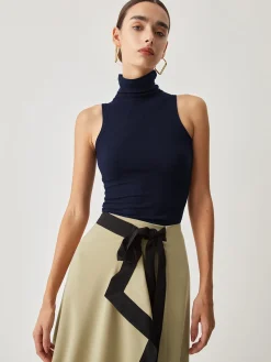 COMMENSE Turtleneck Rib Top* Tank Tops & Camis|Matching Sets