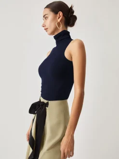 COMMENSE Turtleneck Rib Top* Tank Tops & Camis|Matching Sets