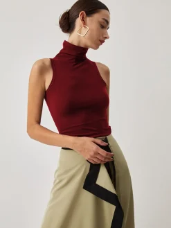 COMMENSE Turtleneck Rib Top* Tank Tops & Camis|Matching Sets