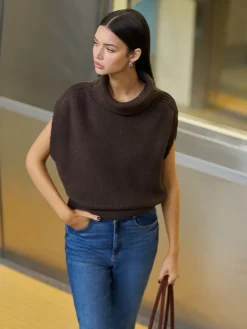 COMMENSE Turtleneck Shrug Sweater Vest* Sweater Vests|Sweaters & Cardigans