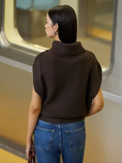 COMMENSE Turtleneck Shrug Sweater Vest* Sweater Vests|Sweaters & Cardigans