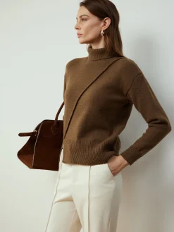 COMMENSE Turtleneck Side Split Short Sweater* Sweater Tops|Sweaters & Cardigans