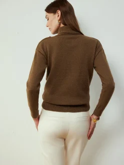 COMMENSE Turtleneck Side Split Short Sweater* Sweater Tops|Sweaters & Cardigans