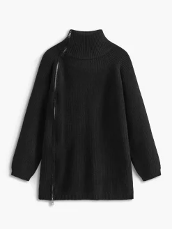 COMMENSE Turtleneck Side Zipper Knit Top* Sweater Tops|Sweaters & Cardigans