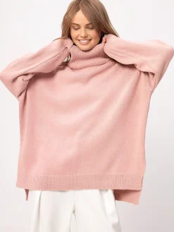 COMMENSE Turtleneck Split Oversized Sweater* Sweater Tops|Sweaters & Cardigans
