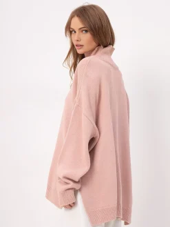 COMMENSE Turtleneck Split Oversized Sweater* Sweater Tops|Sweaters & Cardigans