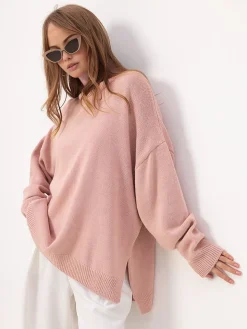 COMMENSE Turtleneck Split Oversized Sweater* Sweater Tops|Sweaters & Cardigans