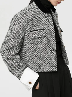 COMMENSE Tweed Boucle Crop Blazer* Outerwear|Crop Tops