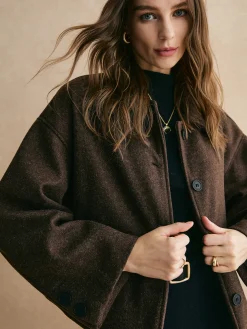 COMMENSE Tweed Button Down Jacket* Outerwear|Jackets