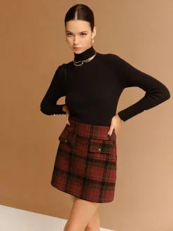 COMMENSE Tweed Checked Mini Skirt* Skirts|Bottoms