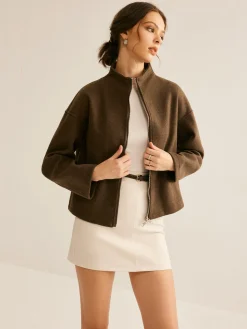 COMMENSE Tweed Double Zip Coat* Outerwear|Coats