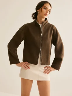 COMMENSE Tweed Double Zip Coat* Outerwear|Coats