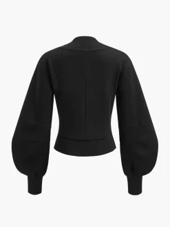 COMMENSE Tweed Houndstooth Zipper Sweatshirt* Sweatshirts & Hoodies|Tops