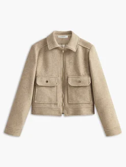 COMMENSE Tweed Lapel Zipper Jacket* Outerwear|Jackets