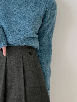 COMMENSE Tweed Pleated Button Midi Skirt* Skirts|Bottoms