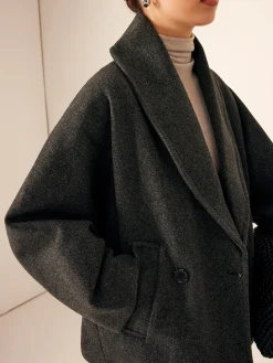 COMMENSE Tweed Pockets Loose Coat* Outerwear|Coats