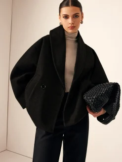 COMMENSE Tweed Pockets Loose Coat* Outerwear|Coats