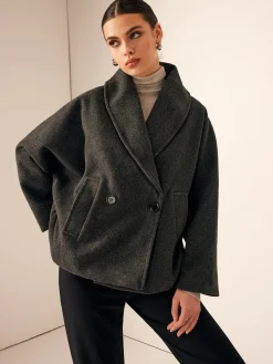 COMMENSE Tweed Pockets Loose Coat* Outerwear|Coats