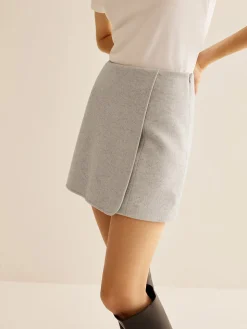 COMMENSE Tweed Side-Zipper Mini Skirt* Skirts|Matching Sets