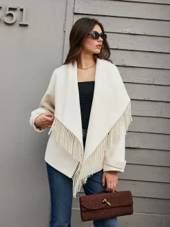 COMMENSE Tweed Tassel Winter Coat* Outerwear|Coats