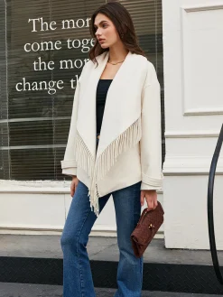 COMMENSE Tweed Tassel Winter Coat* Outerwear|Coats