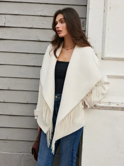 COMMENSE Tweed Tassel Winter Coat* Outerwear|Coats