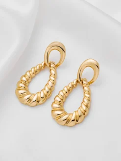 COMMENSE Twist Doorknocker Drop Earrings* Earrings|Accessories
