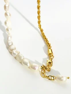 COMMENSE Twist Pearl Beaded Panel Necklace* Necklaces|Accessories
