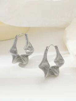 COMMENSE Twist Wave Pendant Earrings* Earrings|Accessories