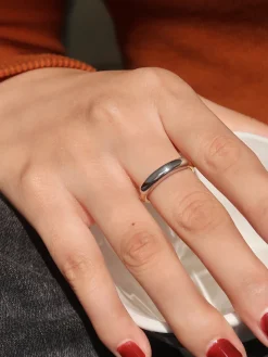 COMMENSE Two Tone Glossy Hoop Ring* Rings & Bracelets|Accessories
