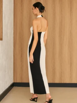 COMMENSE Two Tone Halter Knit Skirt Set* Skirt Sets|Long Sleeve Sets