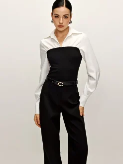 COMMENSE Two Tone Panel Polo Shirt* Blouses & Shirts|Tops