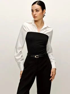 COMMENSE Two Tone Panel Polo Shirt* Blouses & Shirts|Tops