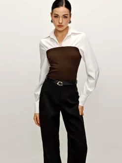 COMMENSE Two Tone Panel Polo Shirt* Blouses & Shirts|Tops