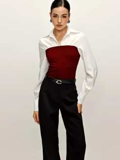 COMMENSE Two Tone Panel Polo Shirt* Blouses & Shirts|Tops