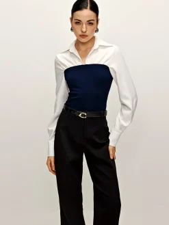 COMMENSE Two Tone Panel Polo Shirt* Blouses & Shirts|Tops