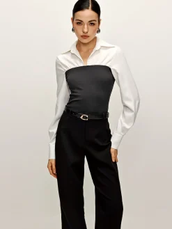 COMMENSE Two Tone Panel Polo Shirt* Blouses & Shirts|Tops