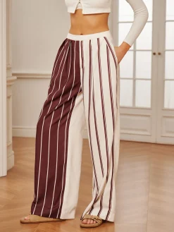 COMMENSE Two Tone Pinstripe Pocket Pants* Pants|Bottoms