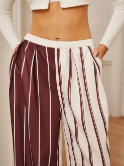 COMMENSE Two Tone Pinstripe Pocket Pants* Pants|Bottoms