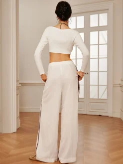COMMENSE Two Tone Pinstripe Pocket Pants* Pants|Bottoms