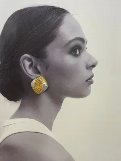 COMMENSE Two Tone Ripple Square Earrings* Earrings|Accessories
