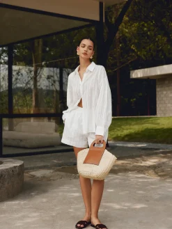 COMMENSE Two Tone Straw Bag* Bags|Accessories