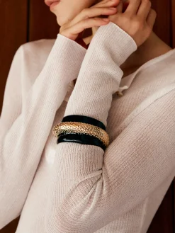 COMMENSE Two Tone Wide Hammered Bracelet* Rings & Bracelets|Accessories