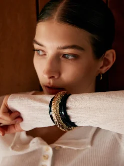 COMMENSE Two Tone Wide Hammered Bracelet* Rings & Bracelets|Accessories