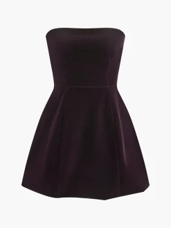 COMMENSE Two Way Bow-Decor Velvet Tube Dress* Dresses