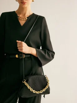 COMMENSE Two Way Pinstripe Cloud Bag* Bags|Accessories