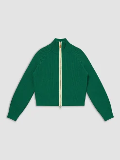 COMMENSE Two Way Zip Contrast Trim Cardigan* Cardigans|Sweaters & Cardigans