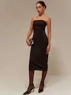 COMMENSE Two-Piece Sheer Shrug Jersey Tube Dress* Cocktail & Party Dresses|Midi Dresses